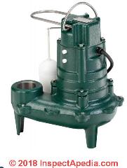 Zoeller 260 series sewage ejector pump (C) InspectApedia.com
