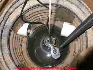 Photo of a common sump pump used in a modern basement