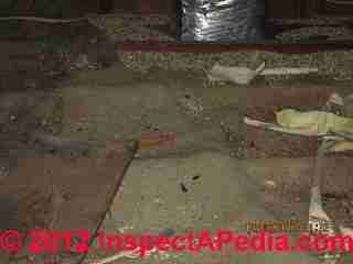 Vermiculite insulation contamination photos (C) InspectAPedia.com David Grudzinski