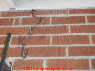 Damage to a brick veneer wall Southwest US b 1957 (C) InspectApedia.com RD