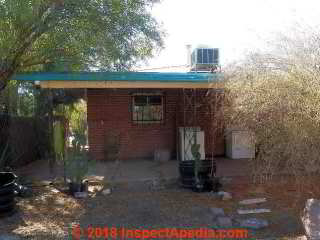 Damage to a brick veneer wall Southwest US b 1957 (C) InspectApedia.com RD