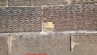 Hollow clay brick / block wall construction, Two Harbors MN (C) Daniel Friedman at InspectApedia.com