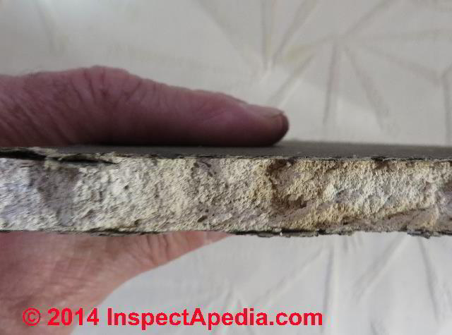 Gypsum board exterior sheathing salvaged from military buildings, Stewart AFB, Newburgh NY (C) Daniel Friedman 2014