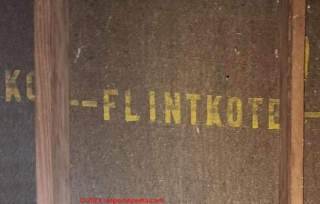 Flintkote insulating sheathing board - plant based product (C) InspectApedia.com