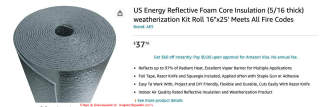 US Energy Foam Core Insulation 