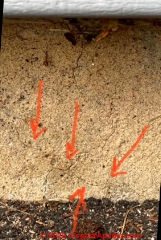 Foundation crack pattern - is this due to pyrrhotite? (C) InspectApedia.com ML