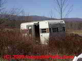 Abandoned mobile home (C) Daniel Friedman at InspectApedia.com