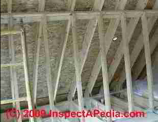 Modular roof hinged truss or rafter © Daniel Friedman at InspectApedia.com