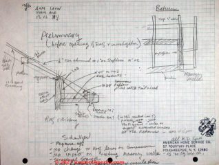 Seneca Howland House repair sketches October 1982 (C) Daniel Friedman at InspectApedia.com