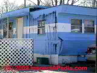 Mobile home roof tar on exterior walls (C) Daniel Friedman