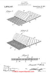 White's Composite Lath (gypsum board) patent 1,276,146, 20 August 1918, cited & discussed at InspectApedia.com