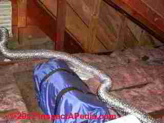 Long bath vent duct run © D Friedman at InspectApedia.com 