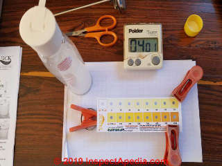 Arsenic level in drinking water, test in process (C) Daniel Friedman at InspectApedia.com