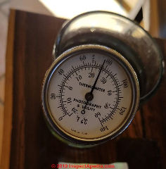 Thermometer used to confirm that arsenic in water test is at proper temperature (C) Daniel Friedman at InspectApedia.com
