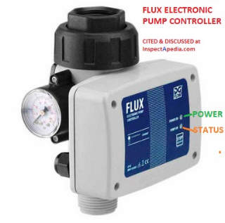 Flux electronic pump control status lights (C) InspectApedia.com