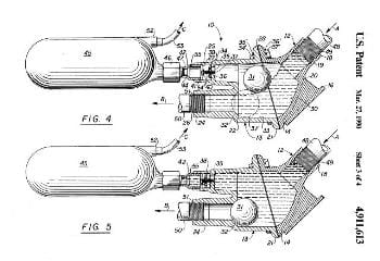 Hydraulic ram type water pump, Cox patent 1990