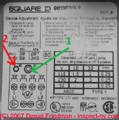Square D Pumptrol Pressure Switch Adjustment Instructions - photo of pump switch cover label instructions -  Schenider Electric Square D