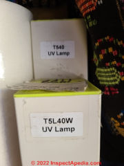 T5L40 or T540 Lamp UV bulb for water disinfectdion (C) InspectApedia.com Daniel Friedman