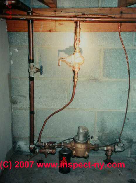 Photograph of a water pressure regulator on municipal water supply