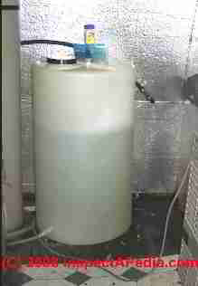 Water chlorinator tank © D Friedman at InspectApedia.com 