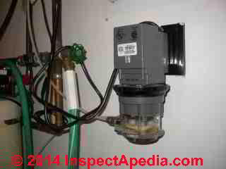 Water chlorinator system © D Friedman at InspectApedia.com 