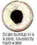 Photo of hard water effects on water supply piping